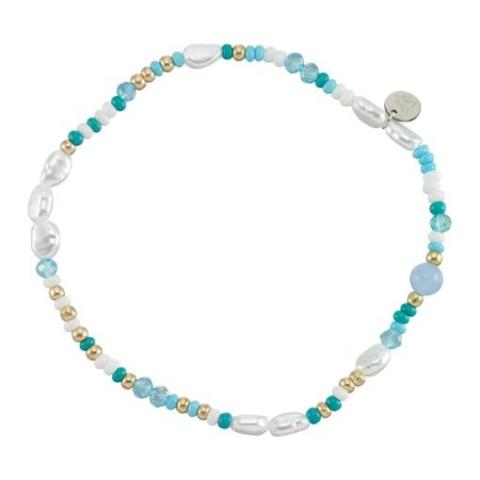 114150 Multi Beaded Pearl Anklet