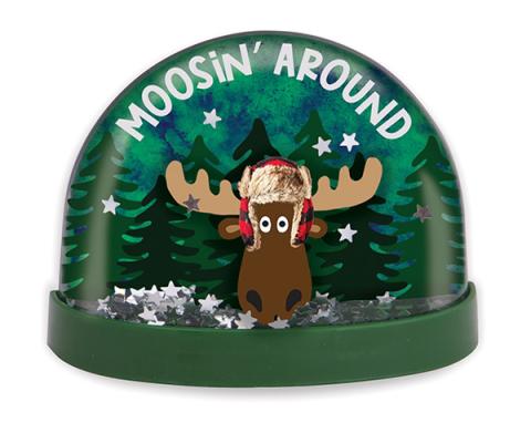 Magnet Snowglobe - Moosin' Around