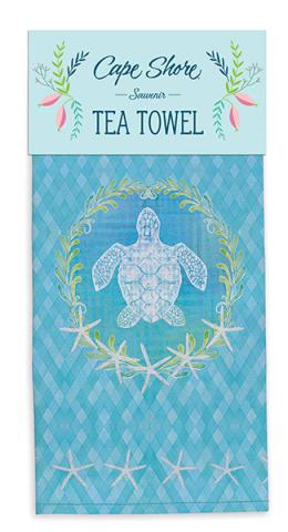 Tea Towel - Turquoise Turtle