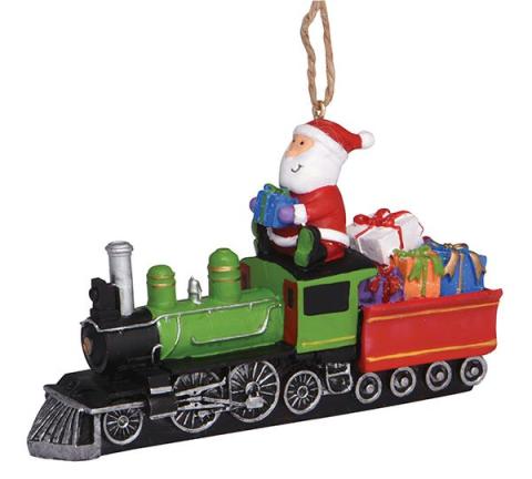 Resin Ornament - Santa on Train