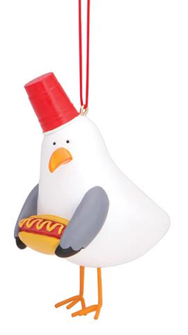 Resin Ornament Seagull With Hot Dog