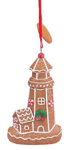 Resin Ornament - Gingerbread Lighthouse