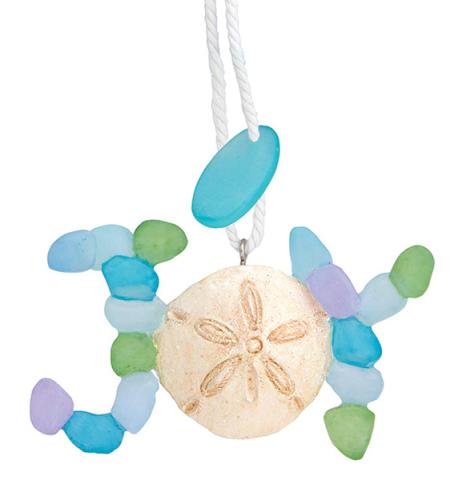 Resin Ornament - Shell and Sea Glass Joy