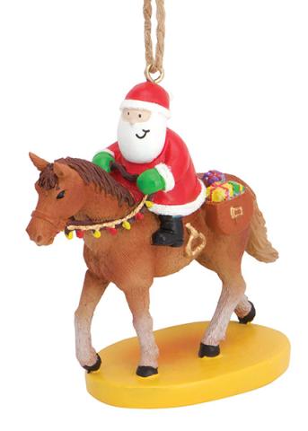 Resin Ornament - Santa Riding Horse