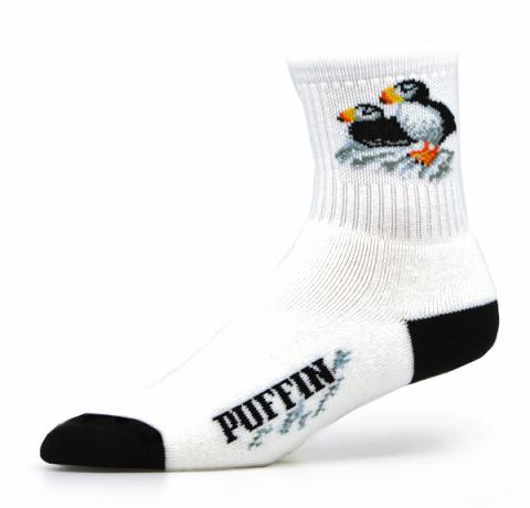 Puffin Black Heel Socks Adult 10-13