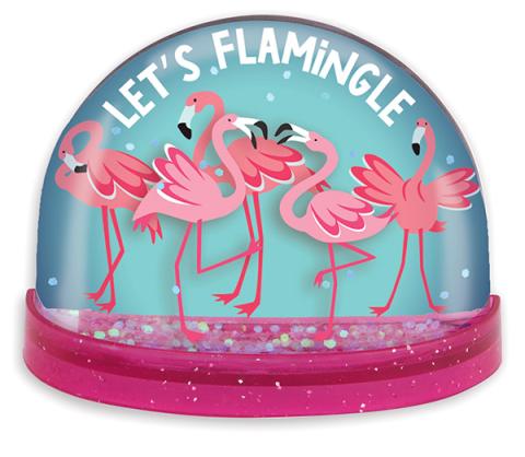 Magnet Snowglobe - Let's Flamingle