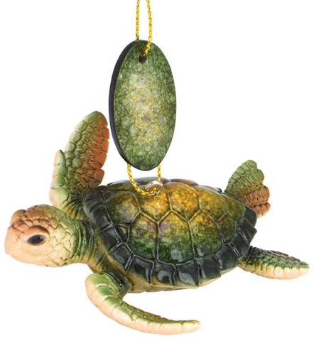 Glossy Resin Ornament - baby turtle