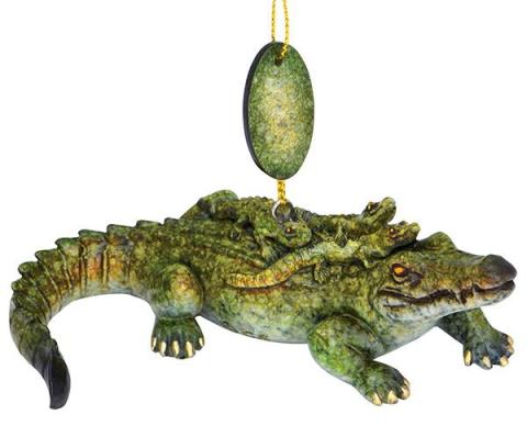 Glossy Resin Ornament - Gator and Babies