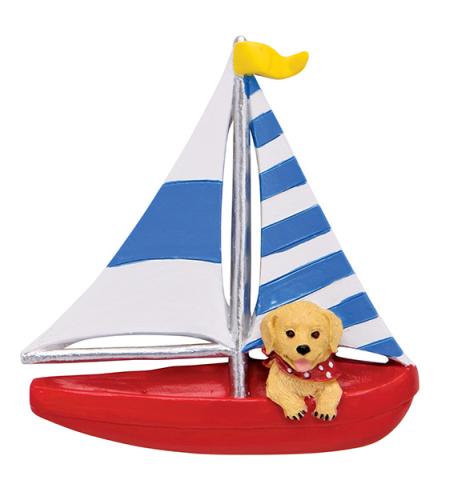 Resin Magnet - Dog in Sailboat