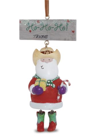 Resin Ornament - Dangle Legs Santa