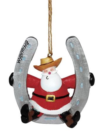 Resin Ornament - Santa Horseshoe